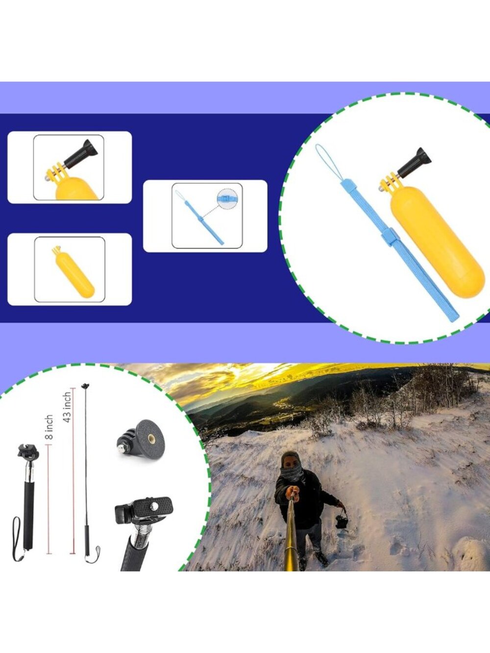 44-in-1 Action Camera Accessory Kit for Insta360 & GoPro - Versatile Gear Bundle - Picture 4 of 7